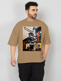 Men Plus Size Printed Oversized Half Sleeves T-Shirt