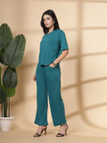 Women's Teal Casual Summer Co-ord Set