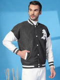 Men Oversized Winter Wear Varsity Jacket with Ribbed Cuffs