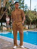 Men Polyester Summer Co-ord Set with Polo Neck