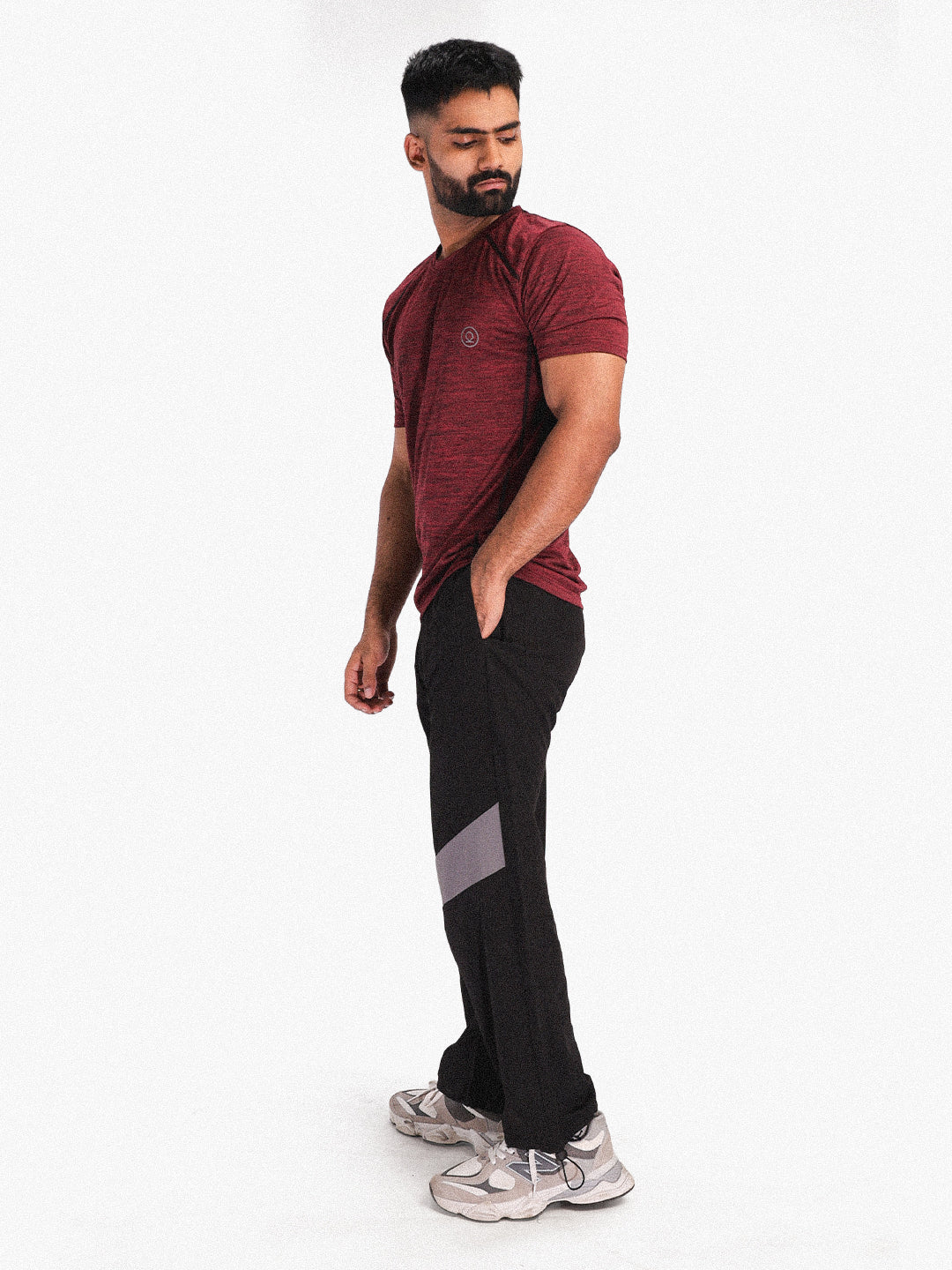 Men's Half Sleeves Dry Fit Gym Sports T-Shirt Wine