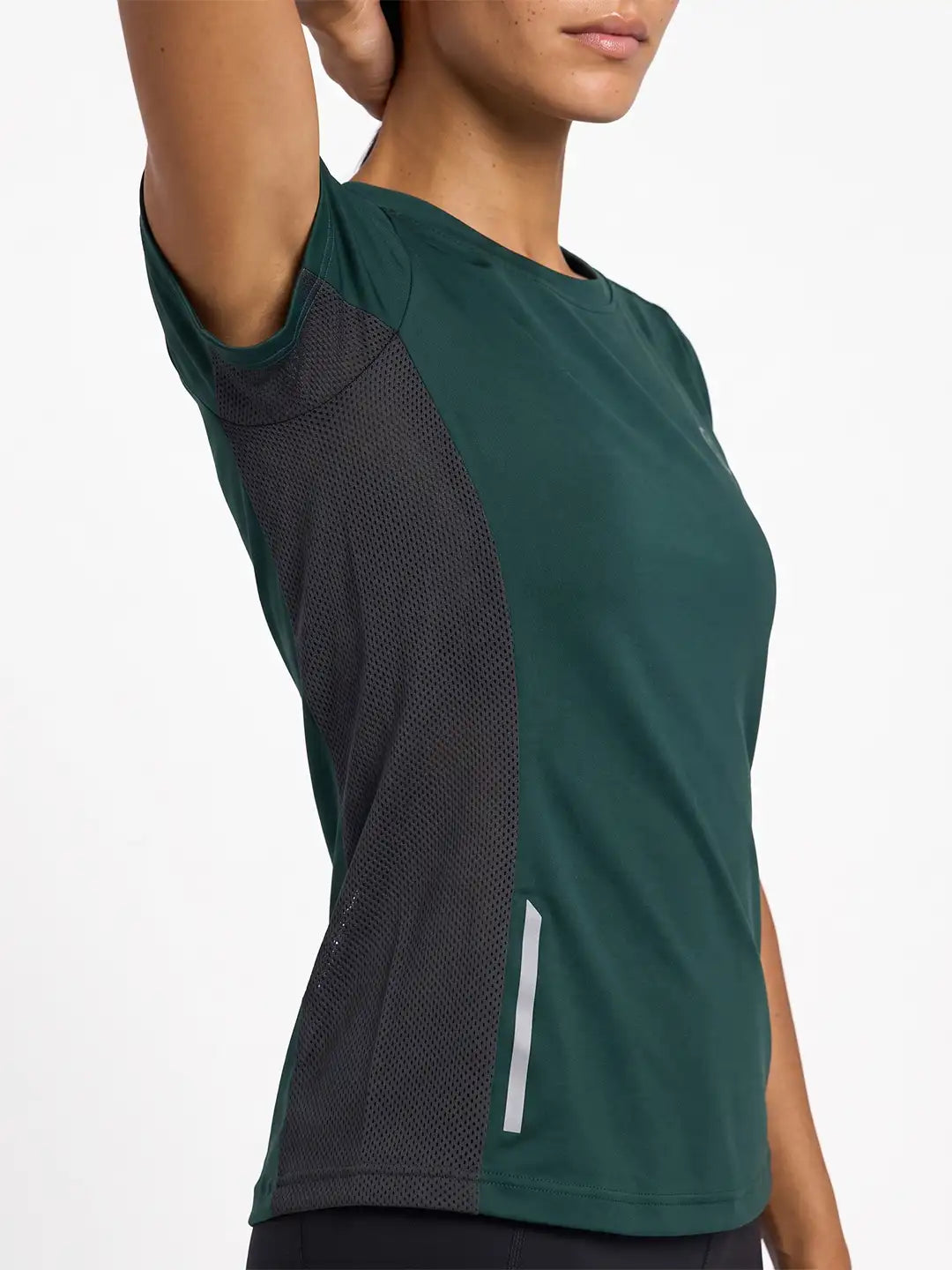 Women's Half Sleeve Dry Fit Active Wear Sports T-shirts Dark Green