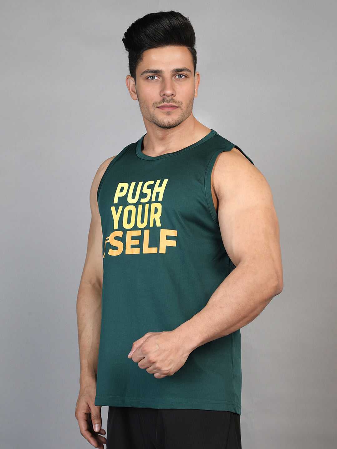 Men's Dark Green Gym Tank Tops Sleeveless Sports Vest