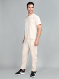 Men's Beige Regular Co-Ord Set