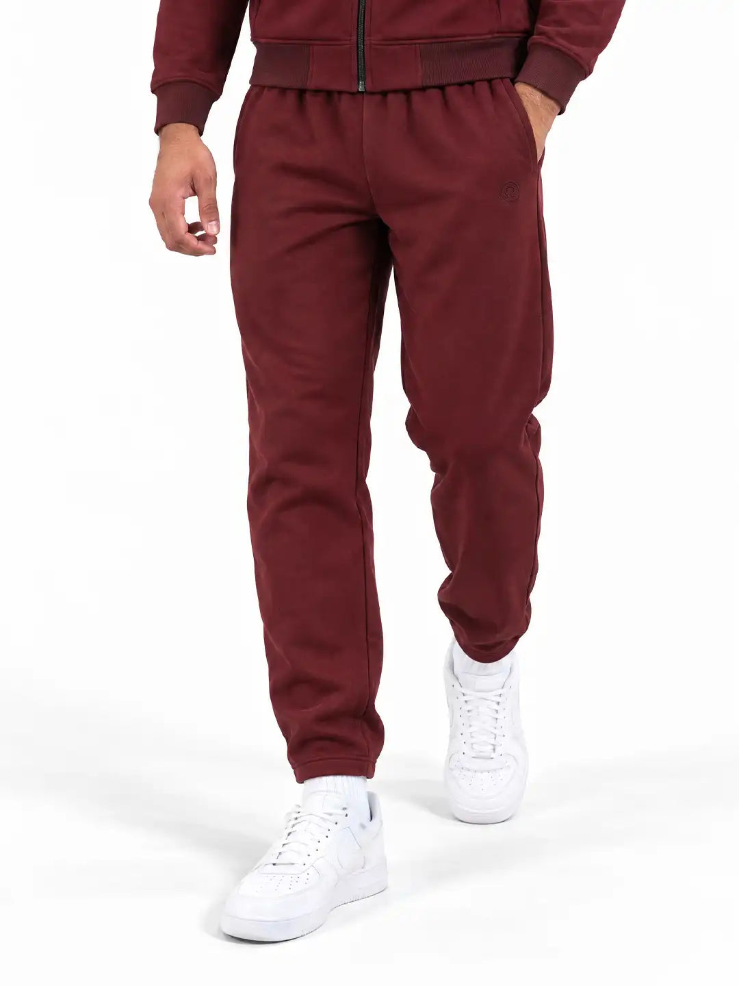 Wine Black Heavy Fleece Winter Tracksuit Men