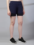 Women's Double Layered Sports Running Shorts | CHKOKKO