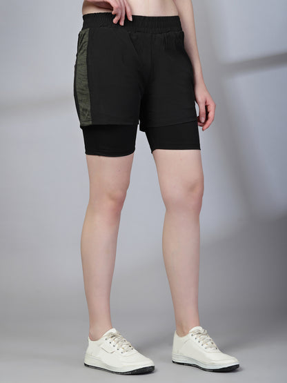 Women’s Double Layer Running Sports Shorts Pack of 2