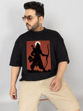 Men Plus Size Printed Oversized Half Sleeves T-Shirt