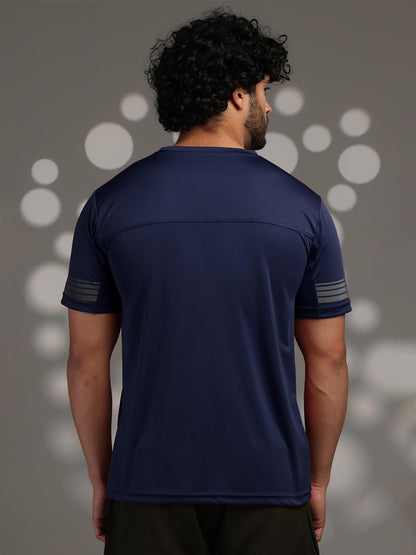 Men's Half Sleeves Dry Fit Gym T-shirt Navy