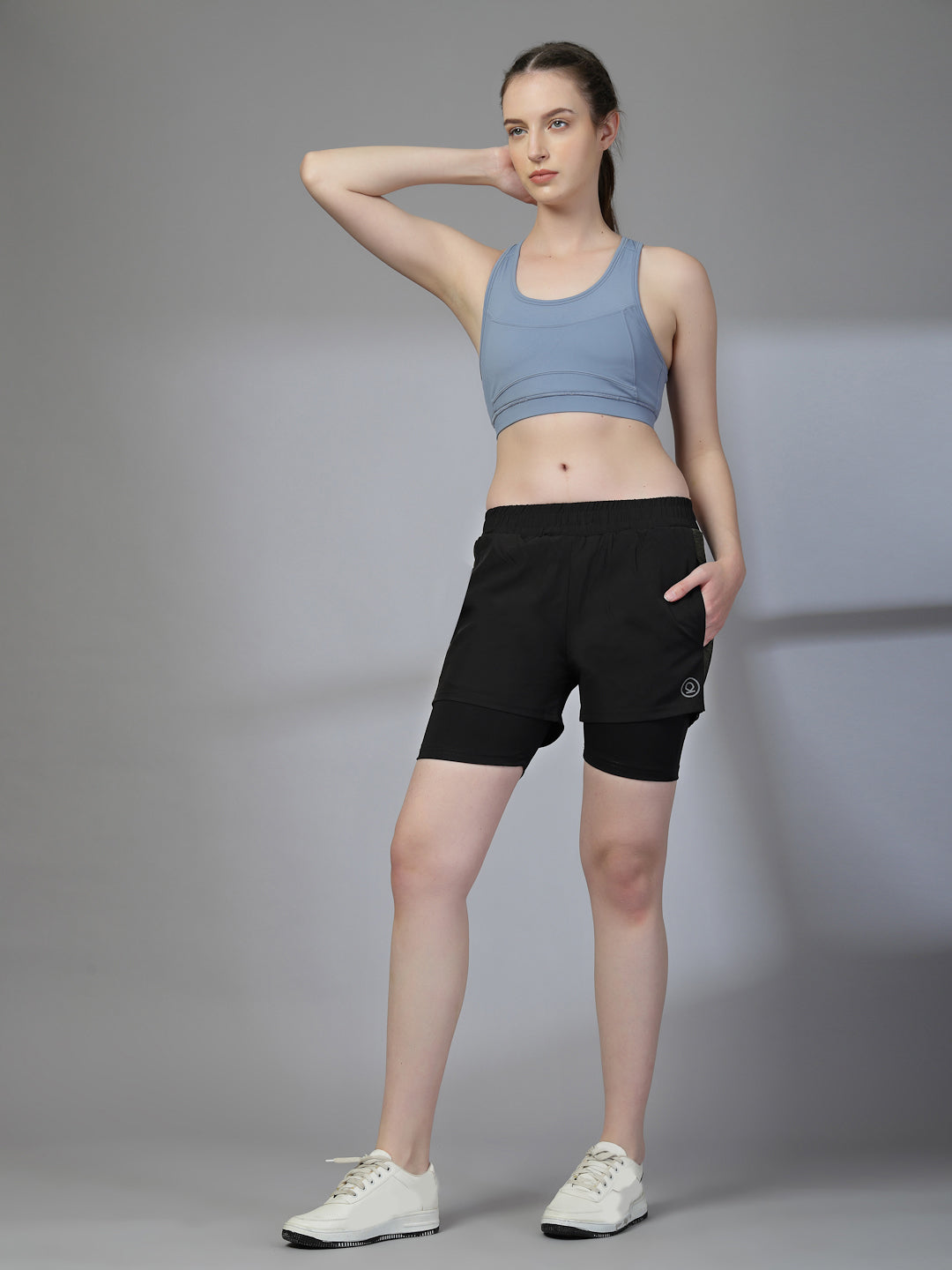 Women’s Double Layer Running Sports Shorts Pack of 2