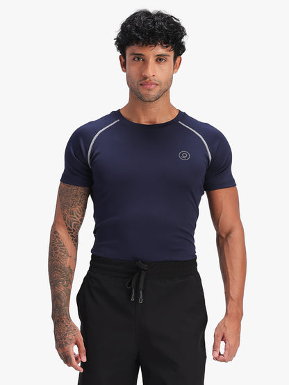 Men’s Performance Compression T-Shirt for Gym Navy