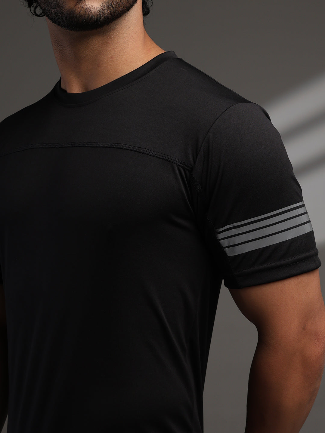 Men's Half Sleeves Dry Fit Gym T-shirt Black