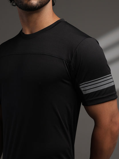 Men's Half Sleeves Dry Fit Gym T-shirt Black
