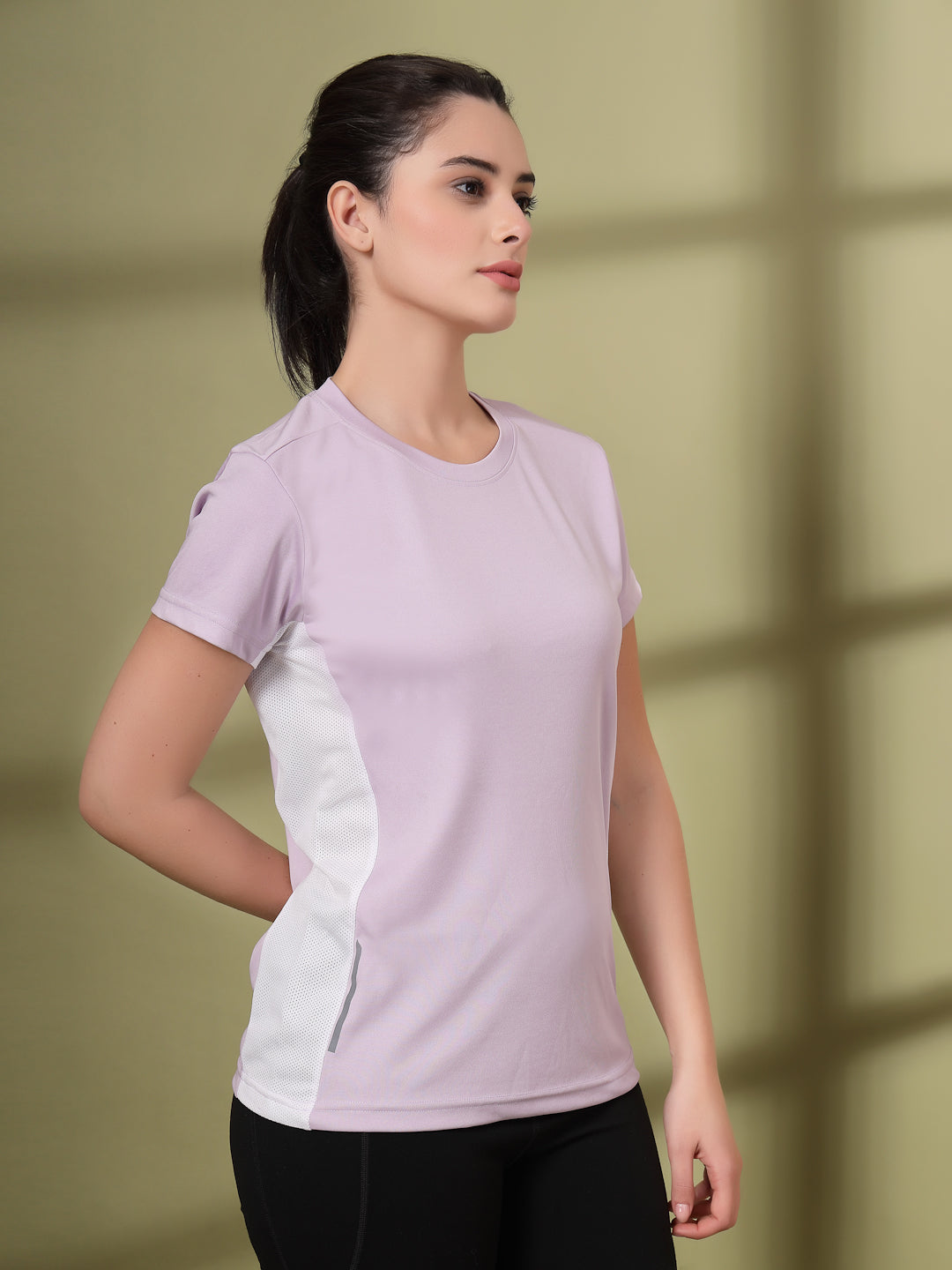 Women's Half Sleeve Dry Fit Active Wear Sports T-shirts Lavender