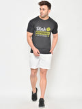 Men Printed Regular Gym Sports T-Shirt Black