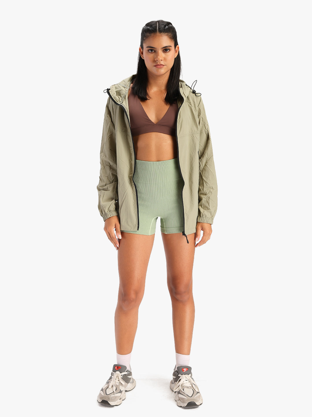 Women's Lightweight UV Protection Hooded Green Summer Jacket