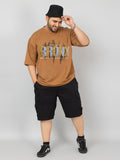 Men Plus Size Printed Oversized Half Sleeves T-Shirt