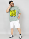 Men Plus Size Printed Oversized Half Sleeves T-Shirt