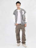 Men Oversized Winter Wear Varsity Jacket with Ribbed Cuffs