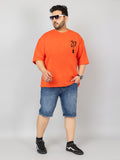 Men Plus Size Printed Oversized Half Sleeves T-Shirt