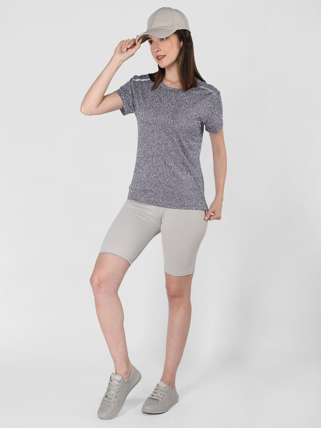 Women's Half Sleeve Dry Fit Gym T-Shirt Light Purple