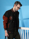 Men Oversized Winter Wear Varsity Jacket with Ribbed Cuffs