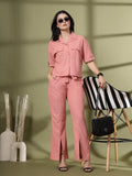 Women Pink Casual Summer Co-ord Set