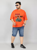 Men Plus Size Printed Oversized Half Sleeves T-Shirt