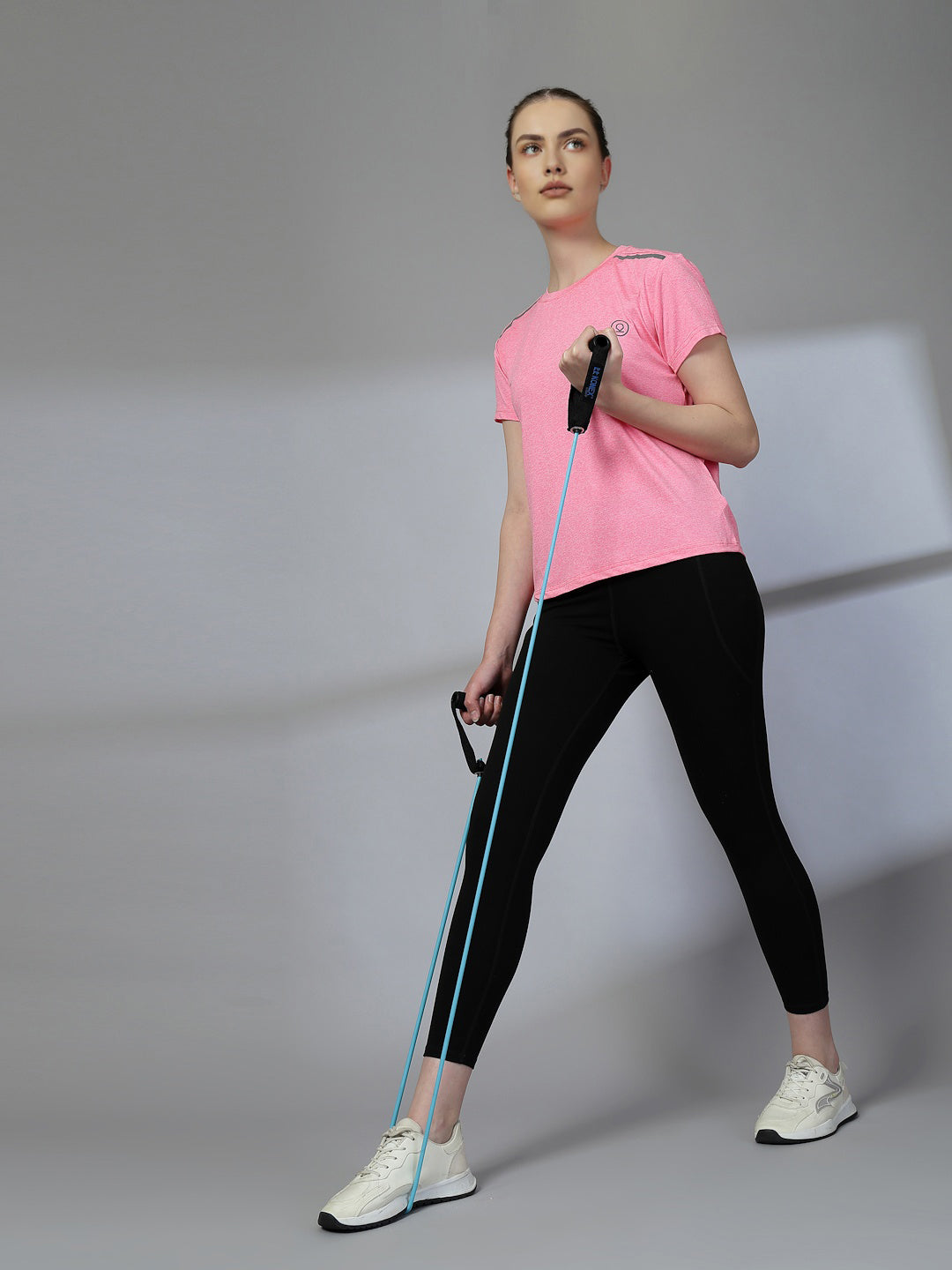 Women's Half Sleeve Dry Fit Gym T-Shirt Pink