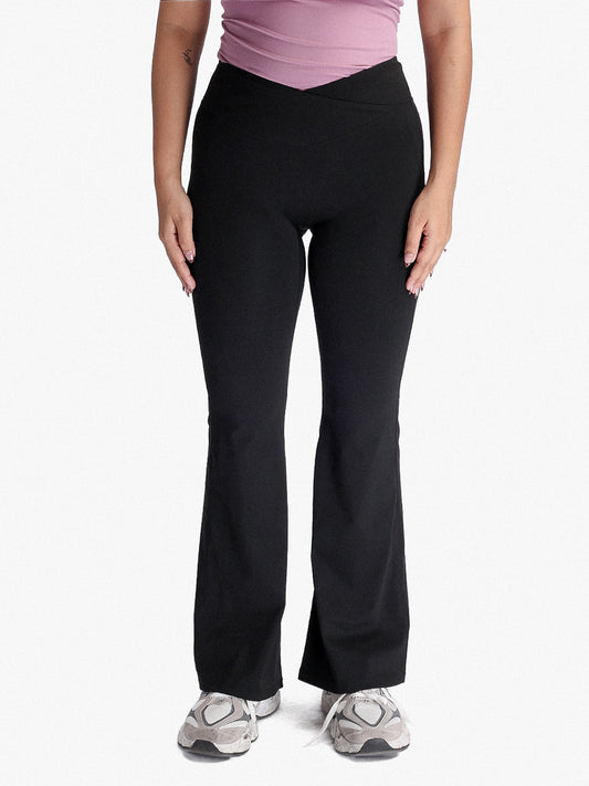 Women’s Crossover Flared Pants Black