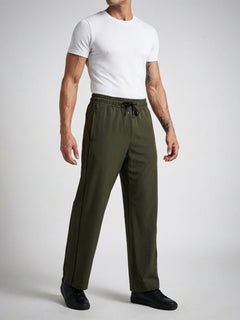 Men’s Sports Track Pants with Side Stripes Olive