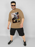 Men Plus Size Printed Oversized Half Sleeves T-Shirt