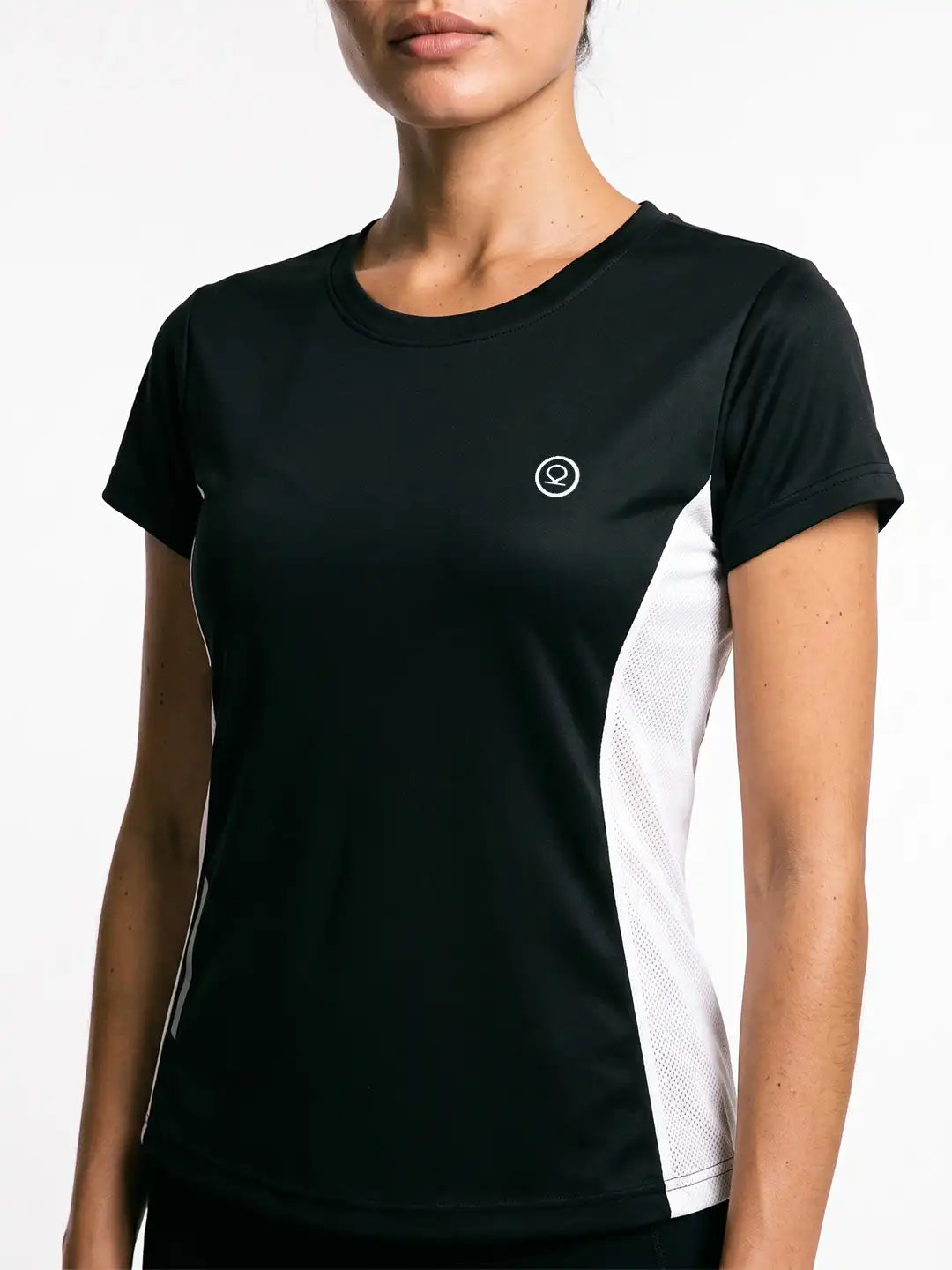 Women's Half Sleeve Dry Fit Active Wear Sports T-shirts Black