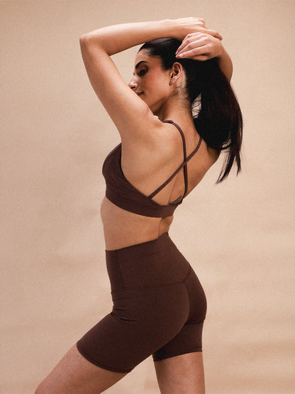 Women’s Seamless Training & Yoga Shorts Brown