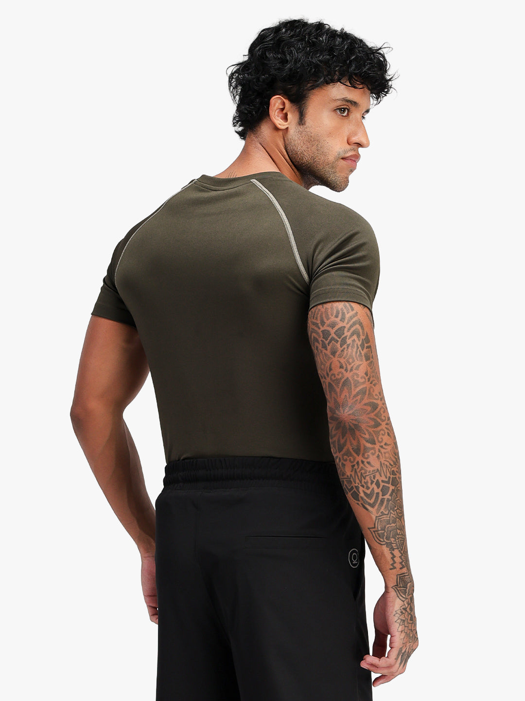 Men’s Performance Compression T-Shirt for Gym Olive