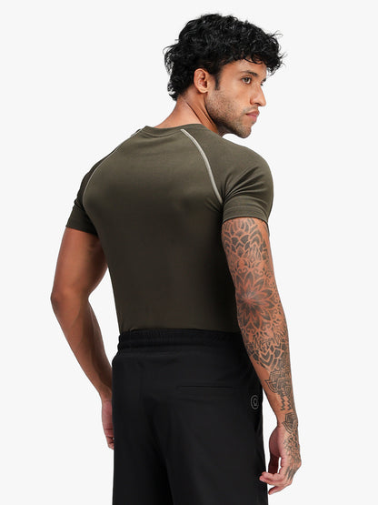 Men’s Performance Compression T-Shirt for Gym Olive
