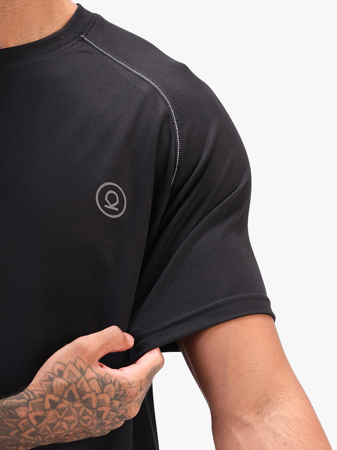 Men's Half Sleeves Quick Dry Sports T-shirt Black