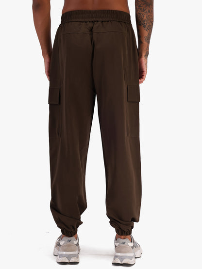 Men’s Olive Sports Track Pants with Side Pockets
