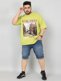 Men Plus Size Printed Oversized Half Sleeves T-Shirt