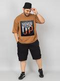 Men Plus Size Printed Oversized Half Sleeves T-Shirt