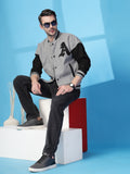 Men Oversized Winter Wear Varsity Jacket with Ribbed Cuffs