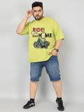 Men Plus Size Printed Oversized Half Sleeves T-Shirt