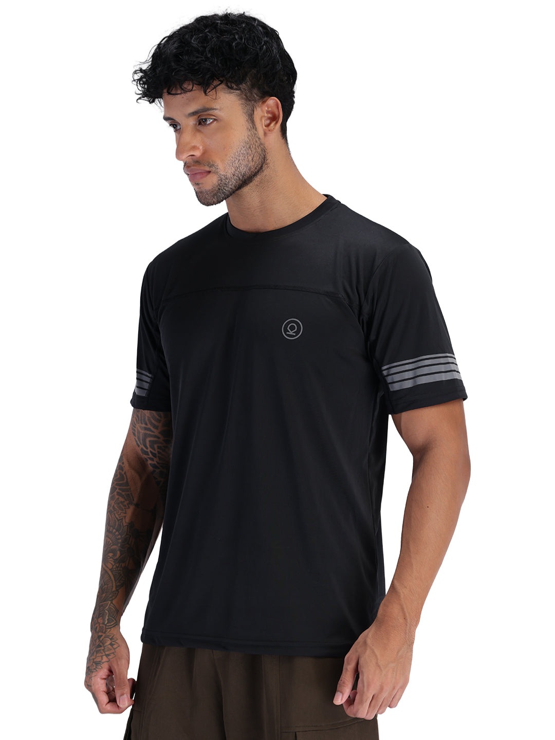 Men's Half Sleeves Dry Fit Gym T-shirt Black