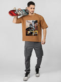 Men Oversized Cotton Printed Round Neck T Shirts