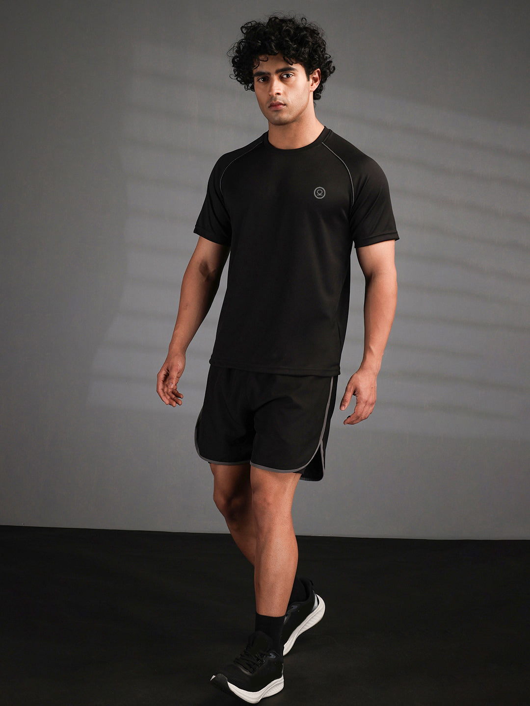 Men's Half Sleeves Quick Dry Sports T-shirt Black