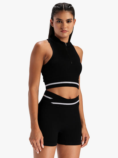 Women's Ribbed Activewear Co-Ord Set Black