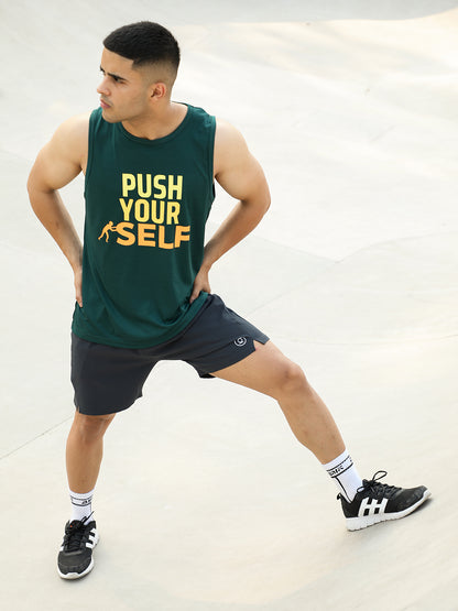 Men's Dark Green Gym Tank Tops Sleeveless Sports Vest