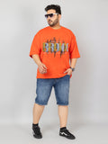 Men Plus Size Printed Oversized Half Sleeves T-Shirt