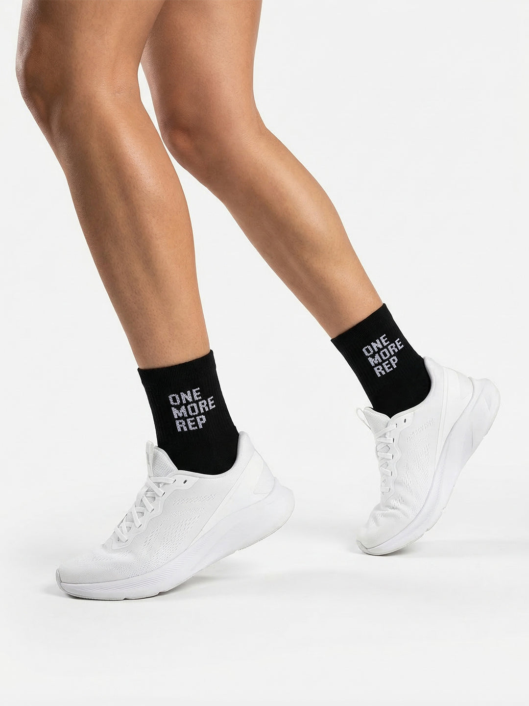 CHKOKKO “One More Rep” Printed Ankle Socks – Unisex Cotton Sports Socks Black