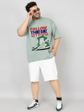 Men Plus Size Printed Oversized Half Sleeves T-Shirt